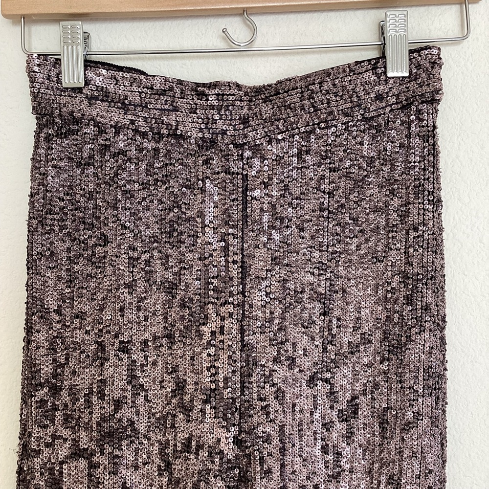 Rodarte Wide Leg Pants High-Rise Purple Sequin Embellishments  SZ 2 - Picture 4 of 9